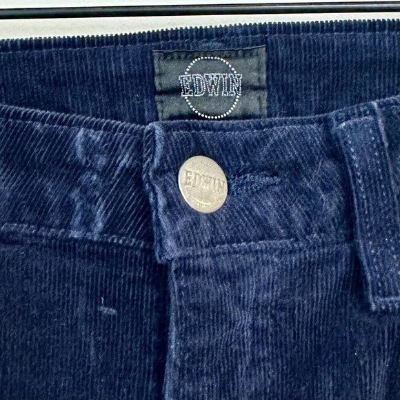 EDWIN Janet Cigarette Navy Corduroy Pant - Size: 26 - Picture 3 of 7